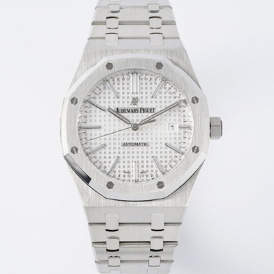 [오데마피게] 남성용 15400ST.OO.1220ST.02 로얄오크 41mm 오토매틱 Cal.3120무브먼트 실버 와플 다이얼 aud6526