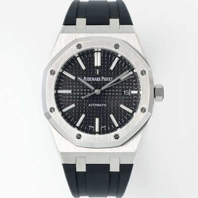 [오데마피게] 남성용 15400ST.OO.1220ST.01 로얄오크 41mm 오토매틱 Cal.3120무브먼트 블랙 와플 다이얼 aud6529