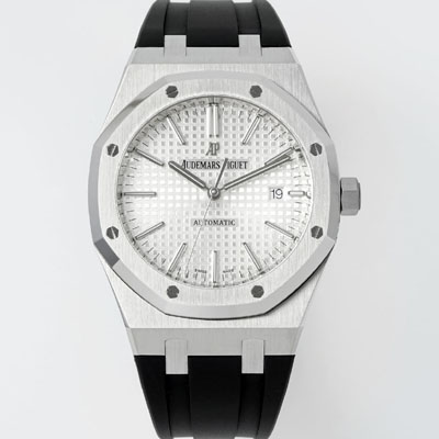 [오데마피게] 남성용 15400ST.OO.1220ST.02 로얄오크 41mm 오토매틱 Cal.3120무브먼트 실버 와플 다이얼 aud6530