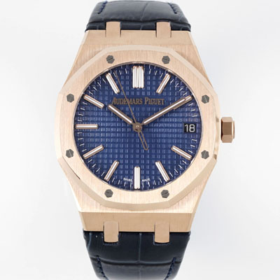 [오데마피게] 남성용 로얄오크 셀프와인딩 15510OR.OO.D315CR.02 18K 로즈골드 41mm 오토매틱 Cal.4302 무브먼트 블루 와플 다이얼 aud6548