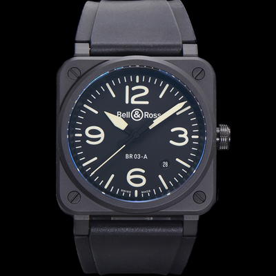 [벨엔로즈] 남성용 인스트루먼트03 BR03A-BL-CESRB 오토매틱 2892타입 42mm 세라믹 우레탄줄 블랙 다이얼 bel4107