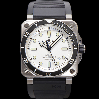 [벨엔로즈] 남성용 인스트루먼트03 BR03A-D-WH-STSRB 오토매틱 9015타입 42mm 우레탄줄 화이트 다이얼 bel4112