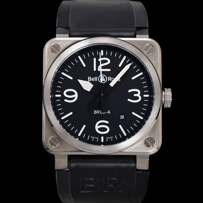 [벨엔로즈] 남성용 인스트루먼트03 BR03A-D-BL-STSRB 오토매틱 9015타입 42mm 우레탄줄 블랙 다이얼 bel4113