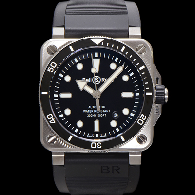 [벨엔로즈] 남성용 인스트루먼트03 BR03A-BL-STSRB 오토매틱 9015타입 42mm 우레탄줄 블랙 다이얼 bel4114