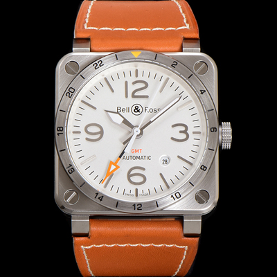 [벨엔로즈] 남성용 인스트루먼트03 BR0393-GMT-STSCA 오토매틱 2836타입 42mm 우레탄줄 화이트 다이얼 bel4118