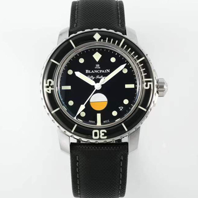 [블랑팡] 남성용 피프티 패덤즈 MIL-SPEC 캔버스 5008-1130-B52A 40mm 오토매틱 Cal.1151타입 블랙 다이얼 bla4212