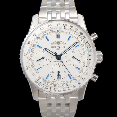 [브라이틀링] 남성용 네비타이머 AB0139A71G1A1 크로노그래프 ETA7750-2 타입 오토매틱 43mm 메탈줄 화이트 다이얼 bre6002