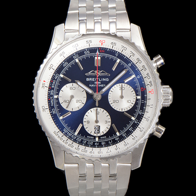 [브라이틀링] 남성용 네비타이머 AB0137211C1P1 크로노그래프 ETA7750-2 타입 오토매틱 43mm 메탈줄 블루 다이얼 bre6006