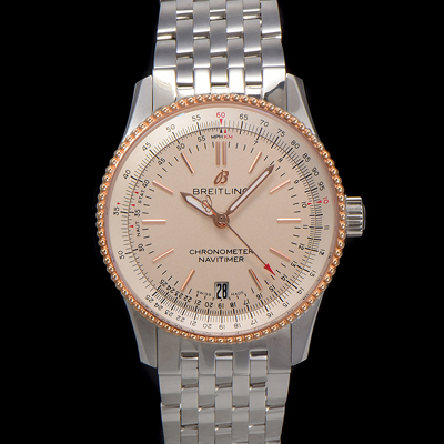 [브라이틀링] 남성용 네비타이머 U17325211G1A1 크로노그래프 오토매틱 2824타입 38mm 메탈줄 화이트 다이얼 bre6027