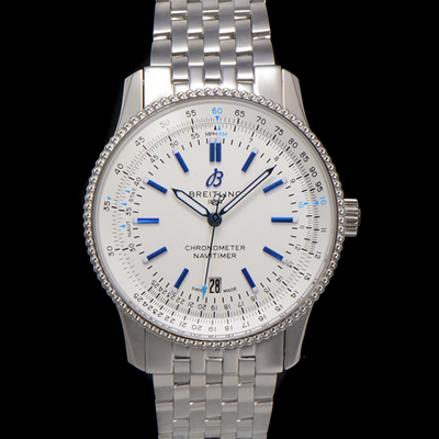 [브라이틀링] 남성용 네비타이머 A173263A1G1P1 크로노그래프 오토매틱 2824 타입 41mm 메탈줄 화이트 다이얼 bre6030