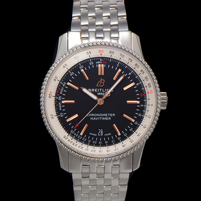 [브라이틀링] 남성용 네비타이머 A17326241B1A1 크로노그래프 오토매틱 2824 타입 41mm 메탈줄 블랙 다이얼 bre6032