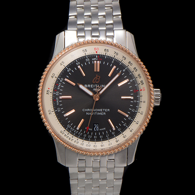 [브라이틀링] 남성용 네비타이머 U17326211M1A1 크로노그래프 오토매틱 2824 타입 41mm 메탈줄 그레이 다이얼 bre6035