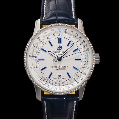 [브라이틀링] 남성용 네비타이머 A173263A1G1P1 크로노그래프 오토매틱 2824 타입 41mm 가죽줄 화이트 다이얼 bre6041