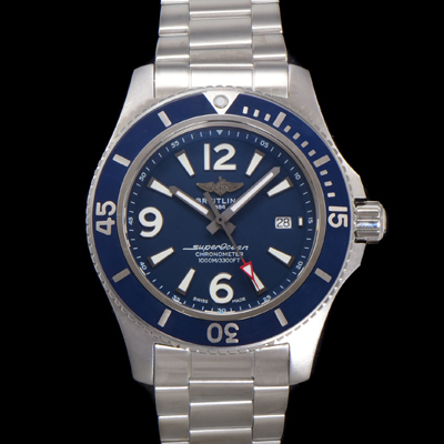 [브라이틀링] 남성용 슈퍼오션 A17366D81C1S2 오토매틱 2824타입 42mm 메탈줄 블루 다이얼 bre6046