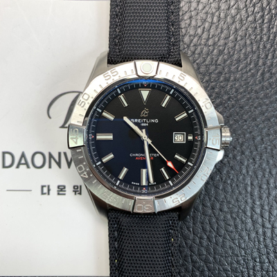 [브라이틀링] 남성용 어벤져 44mm 나일론줄 오토매틱 2836-2 타입 블랙 다이얼 bre6061