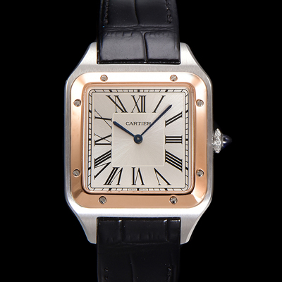 [까르띠에] 남성용 산토스 W2SA0011 쿼츠 46.6mm L 사이즈 18K 로즈골드 화이트 다이얼 car69321