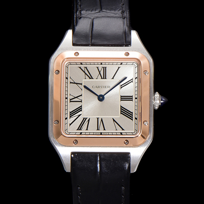[까르띠에] 남여공용 산토스 W2SA0019 쿼츠 43.5mm M 사이즈 18K 로즈골드 화이트 다이얼 car69324