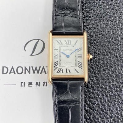 [까르띠에] 남성용 2025신상! 탱크 루이스 18K 로즈골드 38.1mm 악어가죽 오토매틱 무브먼트 화이트 다이얼 car69380