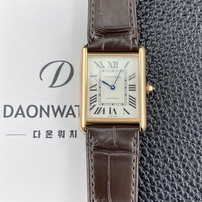 [까르띠에] 남성용 2025신상! 탱크 루이스 WGTA0346 18K 로즈골드 38.1mm 악어가죽 오토매틱 무브먼트 화이트 다이얼 car69381