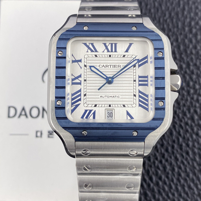 [까르띠에] 남성용 산토스 드 까르띠에 워치 WSSA0047 라지 39.8mm 오토매틱 9015 무브먼트 실버 다이얼 car69392