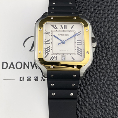 [까르띠에] 남성용 산토스 드 까르띠에 워치 W2SA0009 라지 39.8mm 18K 옐우골드 오토매틱 9015 무브먼트 화이트 다이얼 car69397