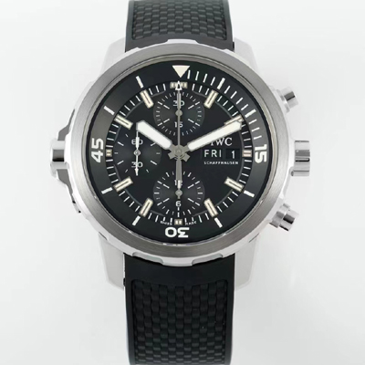 [아이더블유씨] 남성용 아쿠아타이머 IW376803 크로노그래프 베스트 에디션 44mm 오토매틱 무브먼트 블랙 다이얼 iwc4113