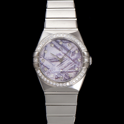 [오메가] 여성용 컨스틀레이션 131.15.28.60.99.001 다이아몬드 세팅 베젤 28mm 쿼츠 무브먼트 메테오라이트 다이얼 omg0147