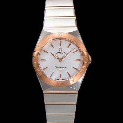 [오메가] 여성용 컨스틀레이션 131.20.28.60.05.001 로즈골드 28mm 쿼츠 무브먼트 화이트 자개 다이얼 omg0154