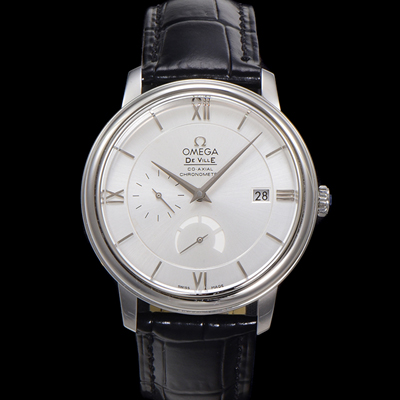 [오메가] 남성용 드빌 424.13.40.21.02.001 프레스티지 코-액시얼 39.5mm 오토매틱 Cal.2627 타입 실버 다이얼 omg0163