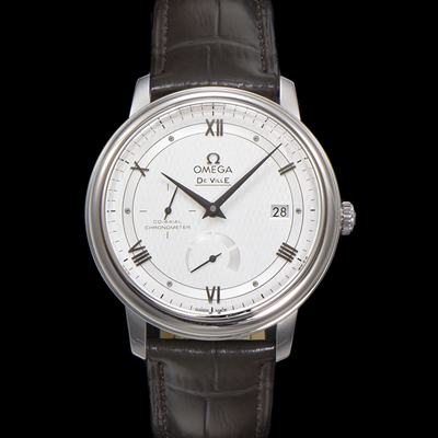 [오메가] 남성용 드빌 424.13.40.21.02.004 프레스티지 코-액시얼 39.5mm 오토매틱 Cal.2627 타입 빈티지 실버 실크 다이얼 omg0166