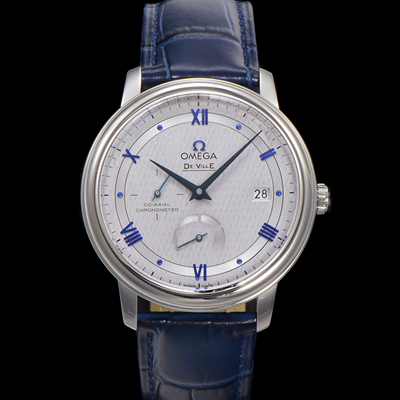 [오메가] 남성용 드빌 424.13.40.21.06.002 프레스티지 코-액시얼 39.5mm 오토매틱 Cal.2627 타입 빈티지 그레이 실크 다이얼 omg0172