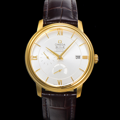 [오메가] 남성용 드빌 424.53.40.21.02.002 프레스티지 코-액시얼 39.5mm  18K 옐로우골드 오토매틱 Cal.2627 타입 실버 다이얼 omg0176