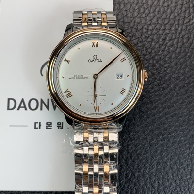 [오메가] 남성용 드빌 스몰 434.20.41.20.02.001 세컨즈 마스터 크로노미터 18K 로즈골드 41mm 오토매틱 Cal.8802 타입 실버 다이얼 omg0215
