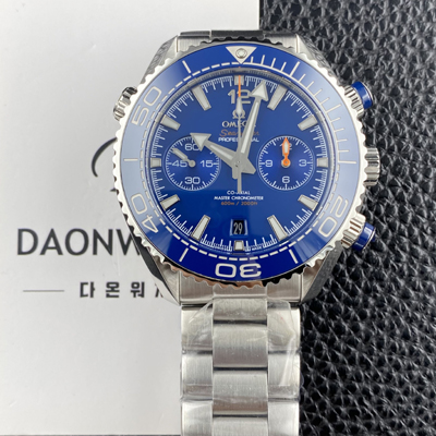 [오메가] 남성용 씨마스터 신제품 215.30.46.51.03.001 플래닛 오션 600m 코액시얼 마스터 크로노미터 45.5mm 크로노그래프 오토매틱 Cal.9900 타입 블루 다이얼 omg0249