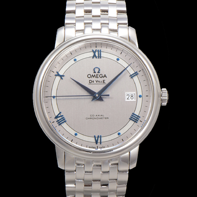 [오메가] 남성용 드빌 프레스티지 424.10.40.20.02.001 오토매틱 Cal.8800타입 39.5mm 메탈줄 실버 다이얼 omg20194
