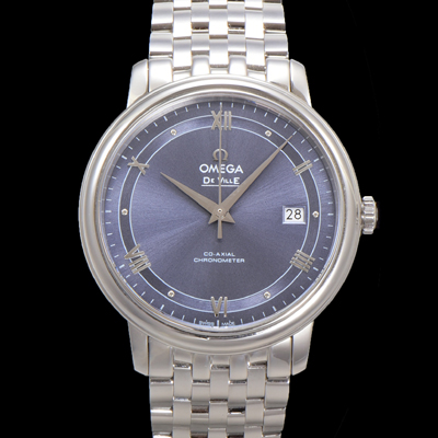 [오메가] 남성용 드빌 프레스티지 424.10.40.20.03.002 오토매틱 Cal.8800타입 39.5mm 메탈줄 블루 다이얼 omg20196