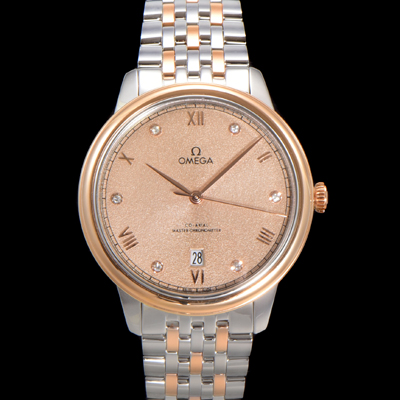 [오메가] 남성용 드빌 프레스티지 434.20.40.20.59.001 오토매틱 Cal.8800타입 40mm 18K 로즈골드 메탈줄 샴페인색 다이얼 omg20215