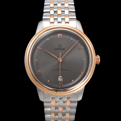 [오메가] 남성용 드빌 프레스티지 434.20.40.20.06.001 오토매틱 Cal.8800타입 40mm 18K 로즈골드 메탈줄 그레이 다이얼 omg20216