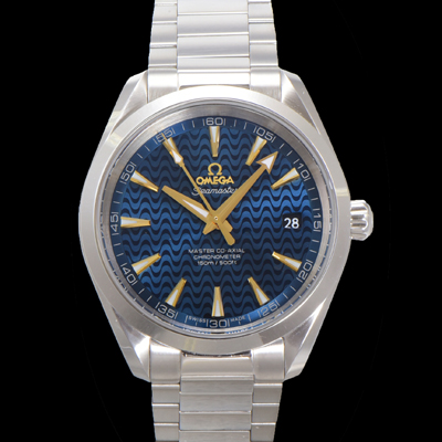 [오메가] 남성용 씨마스터 231.10.42.21.03.006 아쿠아테라 150M 마스터 코-액시얼 41.5MM 크로노미터 블루 래커드 다이얼 오토매틱 무브먼트 omg20229