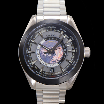 [오메가] 남성용 씨마스터 220.92.43.22.99.001 아쿠아테라 150M GMT 월드타이머 43미리 오토매틱 Cal. 8938 타입 메탈줄 그레이 다이얼 omg20242