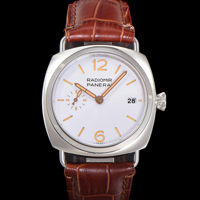 [파네라이] 남성용 라디오미르 콰란타 PAM01292 40mm 오토매틱 가죽줄 화이트 다이얼 pan5203