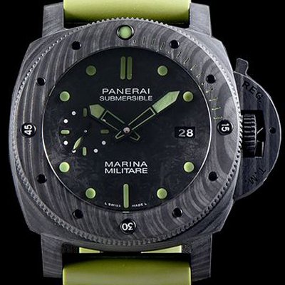 [파네라이] 남성용 서브멀시브 마리나 밀리테어 카보테크 PAM00961 오토매틱 Cal.P9010 타입 47mm 카본제질 블랙 다이얼 pan5216