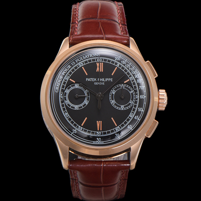 [파텍필립] 남성용 컴플리케이션 5170G 크로노그래프 18k로즈골드 오토매틱 7750 타입 39mm 가죽줄 블랙 다이얼 pat2208