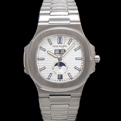[파텍필립] 남성용 노틸러스 5726/1A-010 오토매틱 Cal.324 타입 40.5mm 메탈줄 화이트 다이얼 pat2216