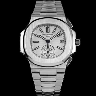[파텍필립] 남성용 노틸러스 5980/1A-019 오토매틱 Cal.CH 28-520 C 타입 40.5mm 메탈줄 화이트 다이얼 pat2224