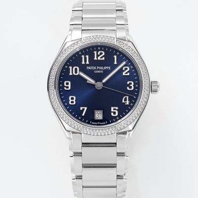 [파텍필립] 여성용 트웬티-포 티파니 7300/1200A-001 다이아몬드 36mm 오토매틱 Cal.324 타입 블루 다이얼 pat2230