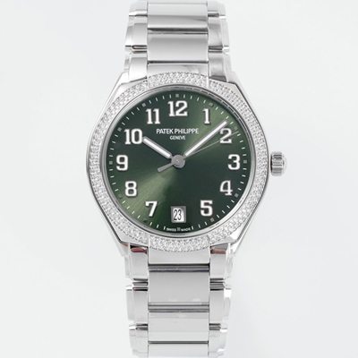 [파텍필립] 여성용 트웬티-포 티파니 7300/1200A-011 다이아몬드 36mm 오토매틱 Cal.324 타입 올리브 그린 다이얼 pat2231