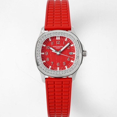 [파텍필립] 여성용 아쿠아넛 5067A 35.6mm 스위스 쿼츠 E23-250 S C 무브먼트 레드 다이얼 pat2235