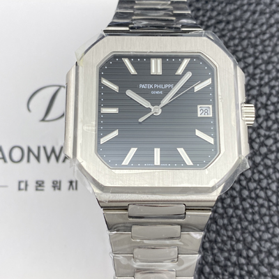 [파텝필립] 남성용 큐비투스 데이트 Ref.5821 45mm 오토매틱 Cal.26-330 SC 타입 블랙 다이얼 pat2263