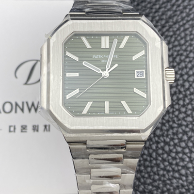 [파텝필립] 남성용 큐비투스 데이트 Ref.5821 45mm 오토매틱 Cal.26-330 SC 타입 그린 다이얼 pat2265
